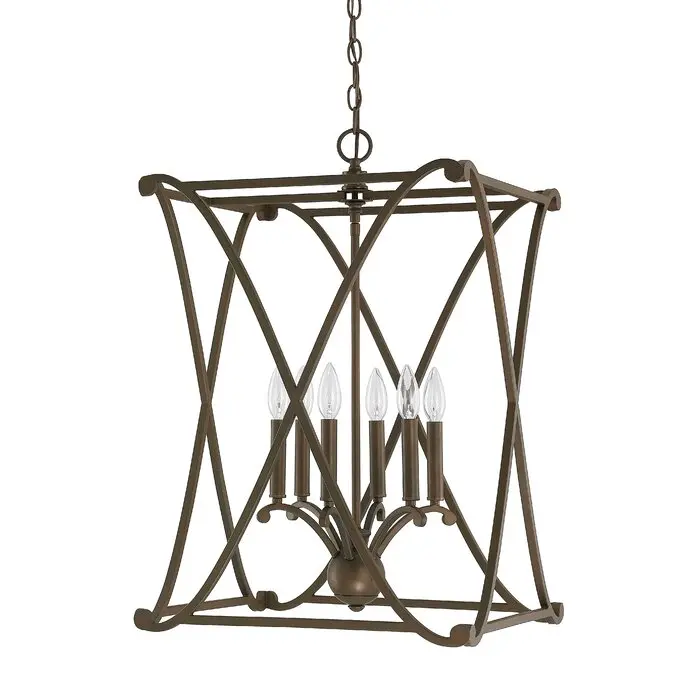 Get World Class Suspended 6 bulb holder Lantern Chandelier Designed Ceiling Pendant Light at an affordable price