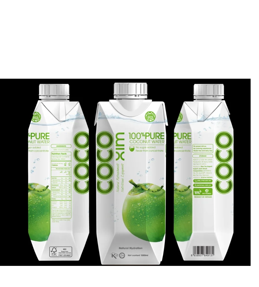  Кокосовая вода из Вьетнама-330 мл/1000 мл-DIRECT UHT Tetra Pak 100% натуральная частная марка Whatsapp +
