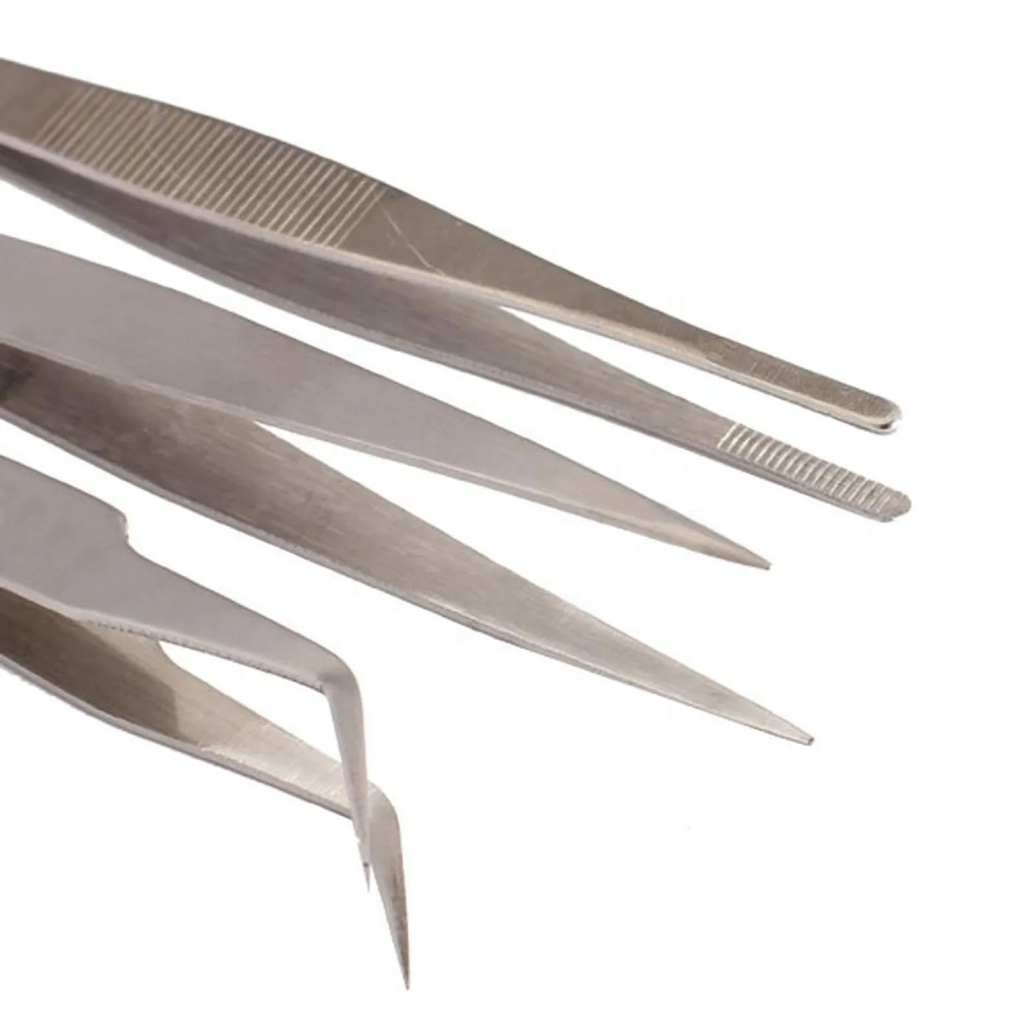 Portable Stainless Steel Eyebrow Tweezers Anti-static Eyelash Tweezers Watch Repairing Tools Dental Tweezer Tool