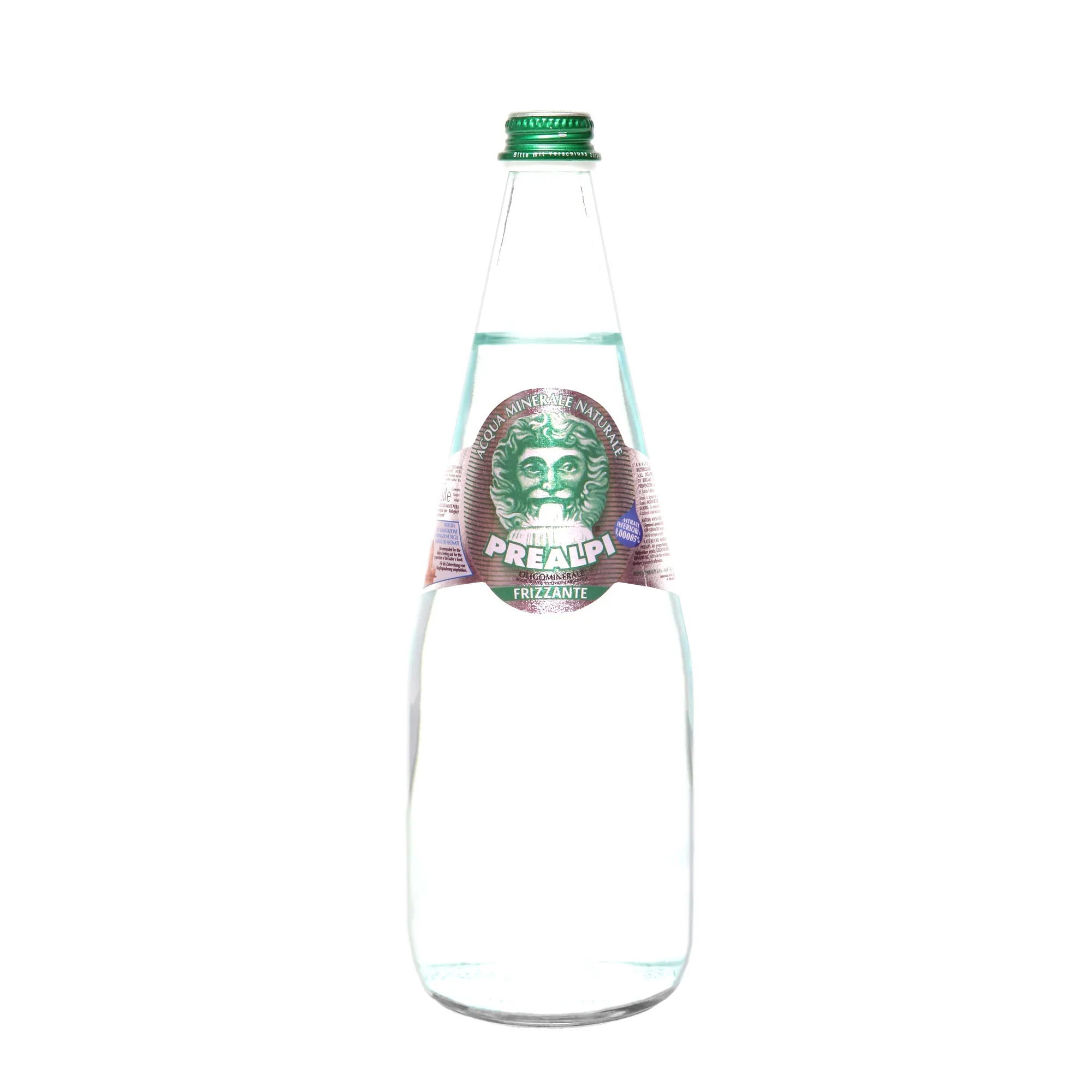 CL. 75 Prealpi water SPARKLING glass bottles screw cup
