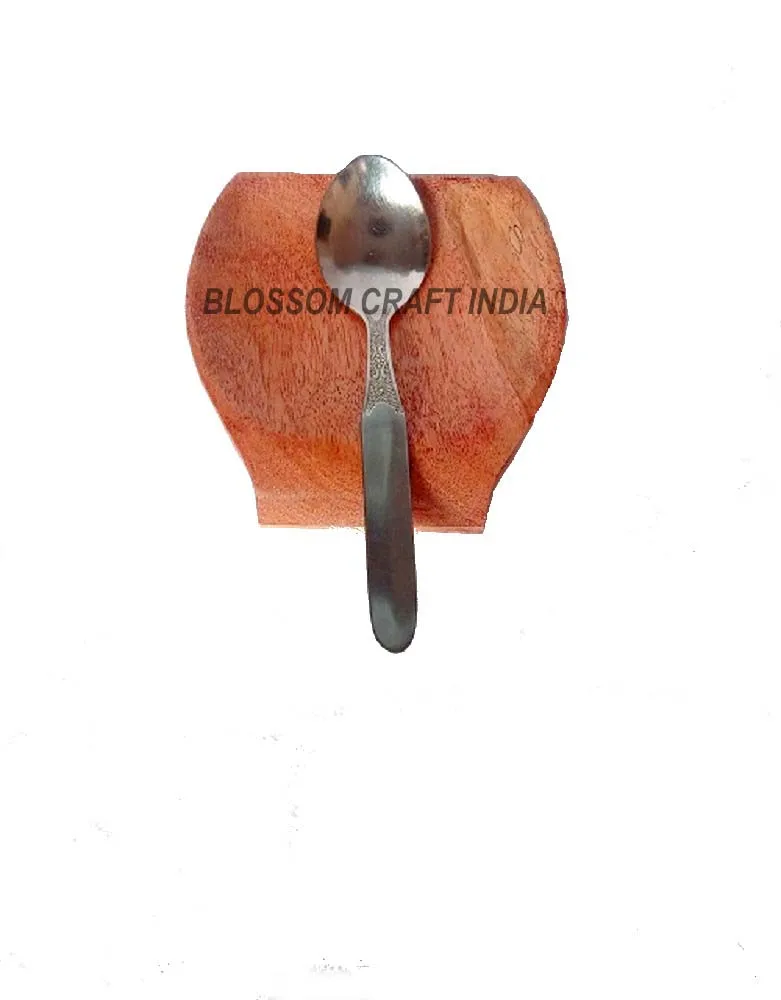 Handmade Natural Wooden Spoon rest made of Mango wood Ideal for Spoons Holding available at Best Price