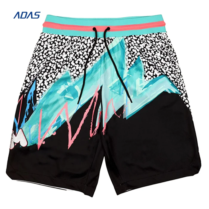 Custom Wholesale Print Short Sweatpants Elastic Waist Mid Length Men Polyester Sublimation Mesh Shorts Custom Logo Customized