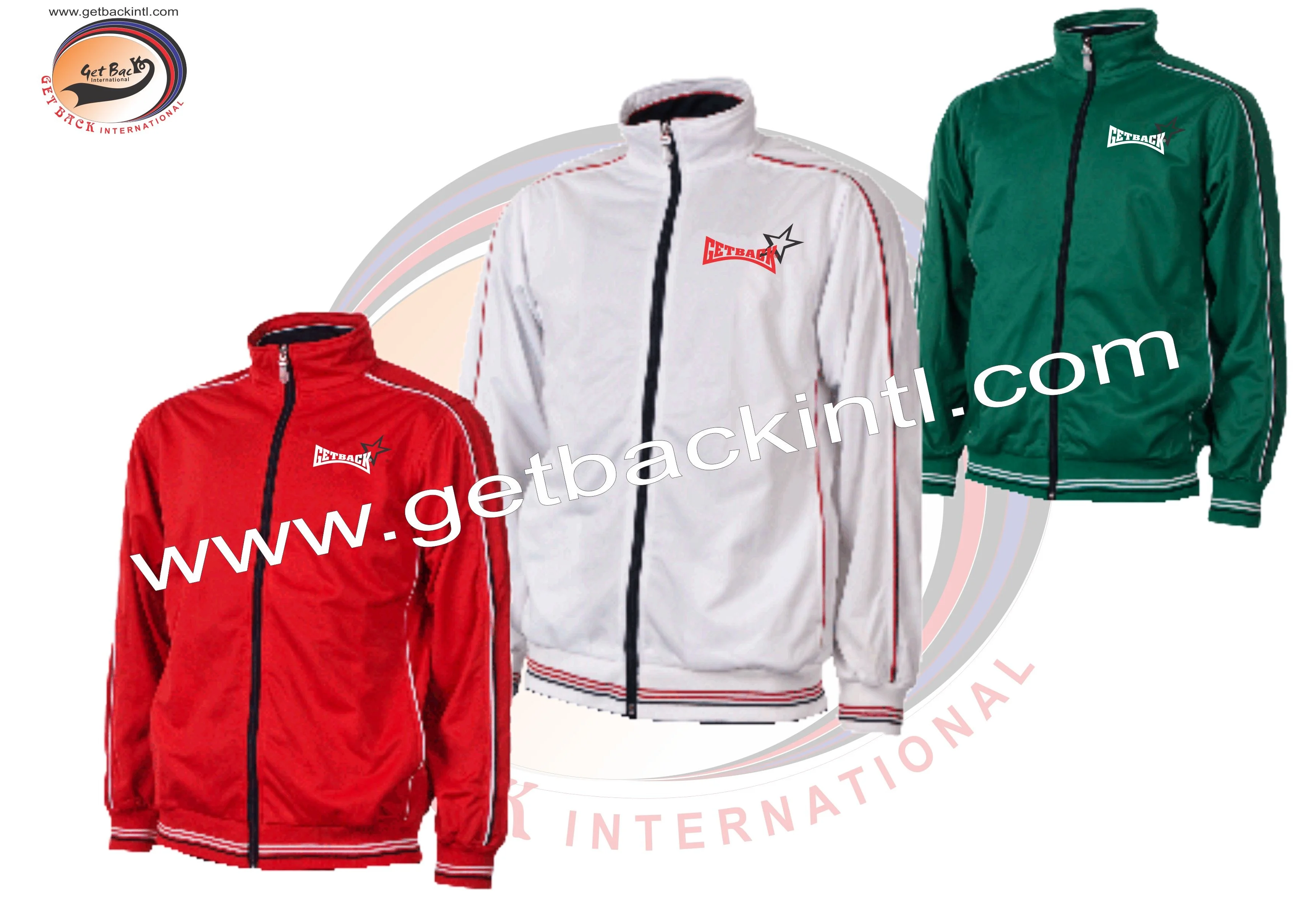 Super High Quality Polyester Collar Full Zip Up Jackets/Custom Sports Zipper Jackets Cut Sew Panels and Colors Polyester Tricot