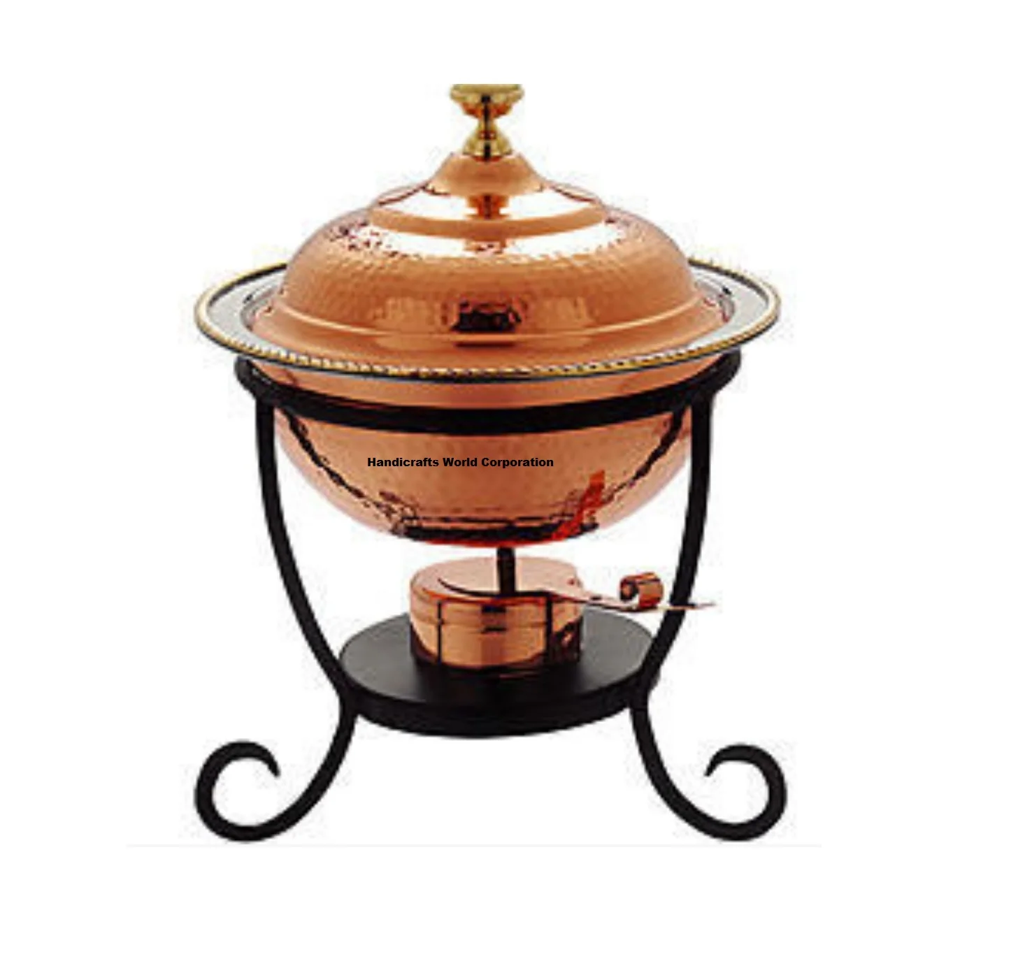 Luxury Royal Style Copper Finishing High Quality Large Chafing Dish Customized Design Buffet Food Warmer For Wedding Catering.