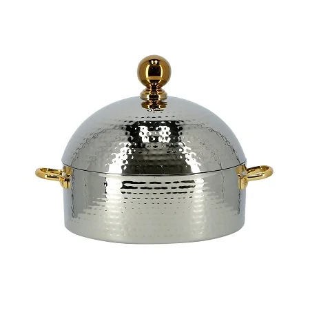 Classic Design Top Quality Round Shape Customized Shape Sliver Polished Stainless Steel Food Warmer Hot Pot