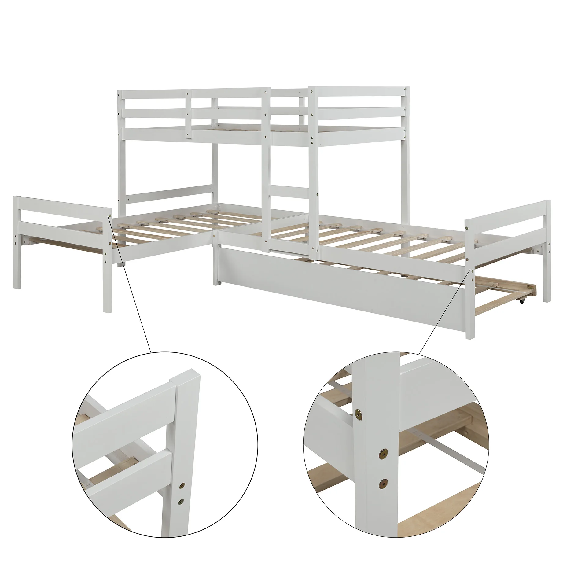 Hanway L shaped Twin Size Bunk Bed Frame