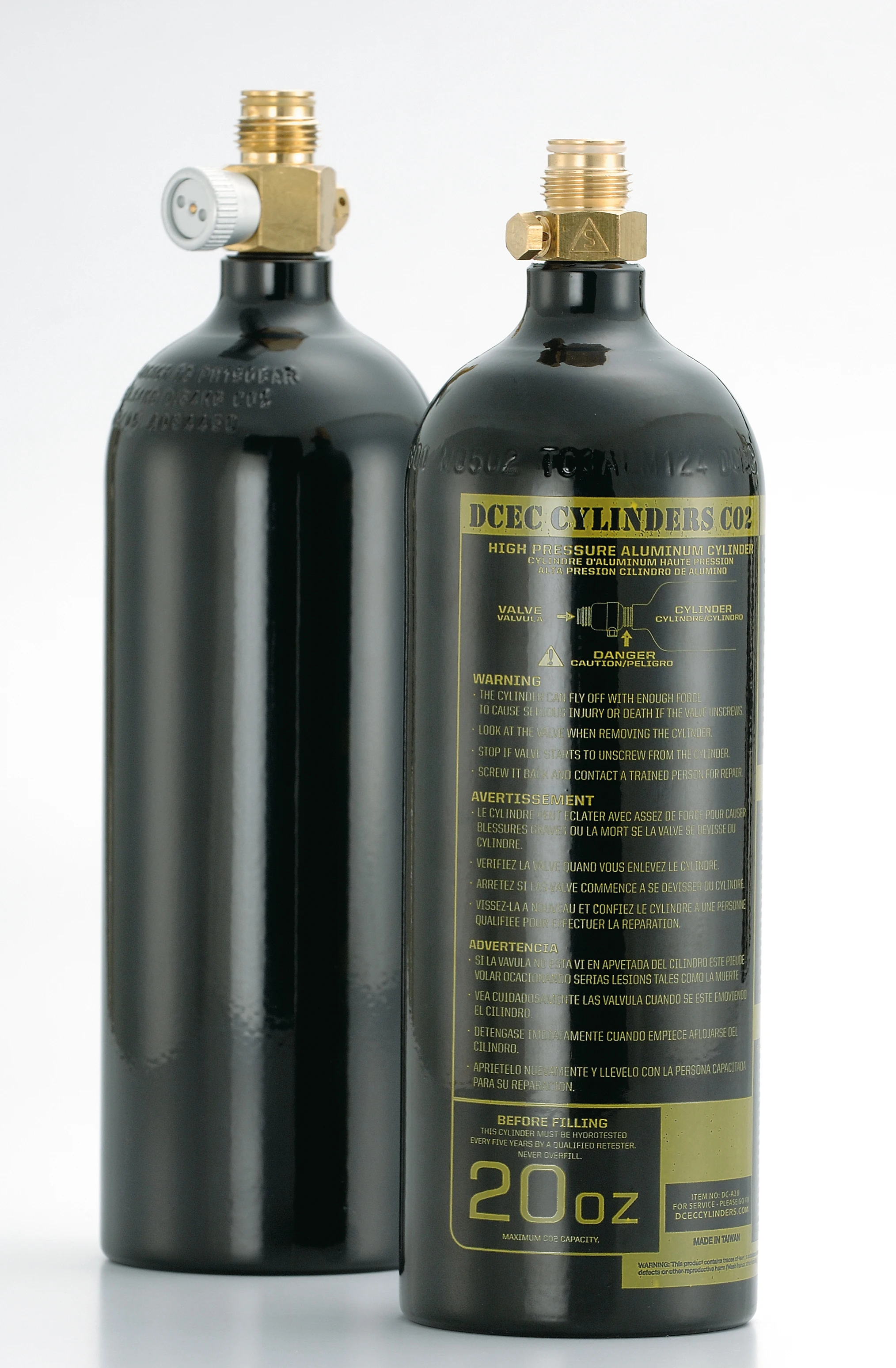 0.38l portable co2 cylinder paintball tank without valve