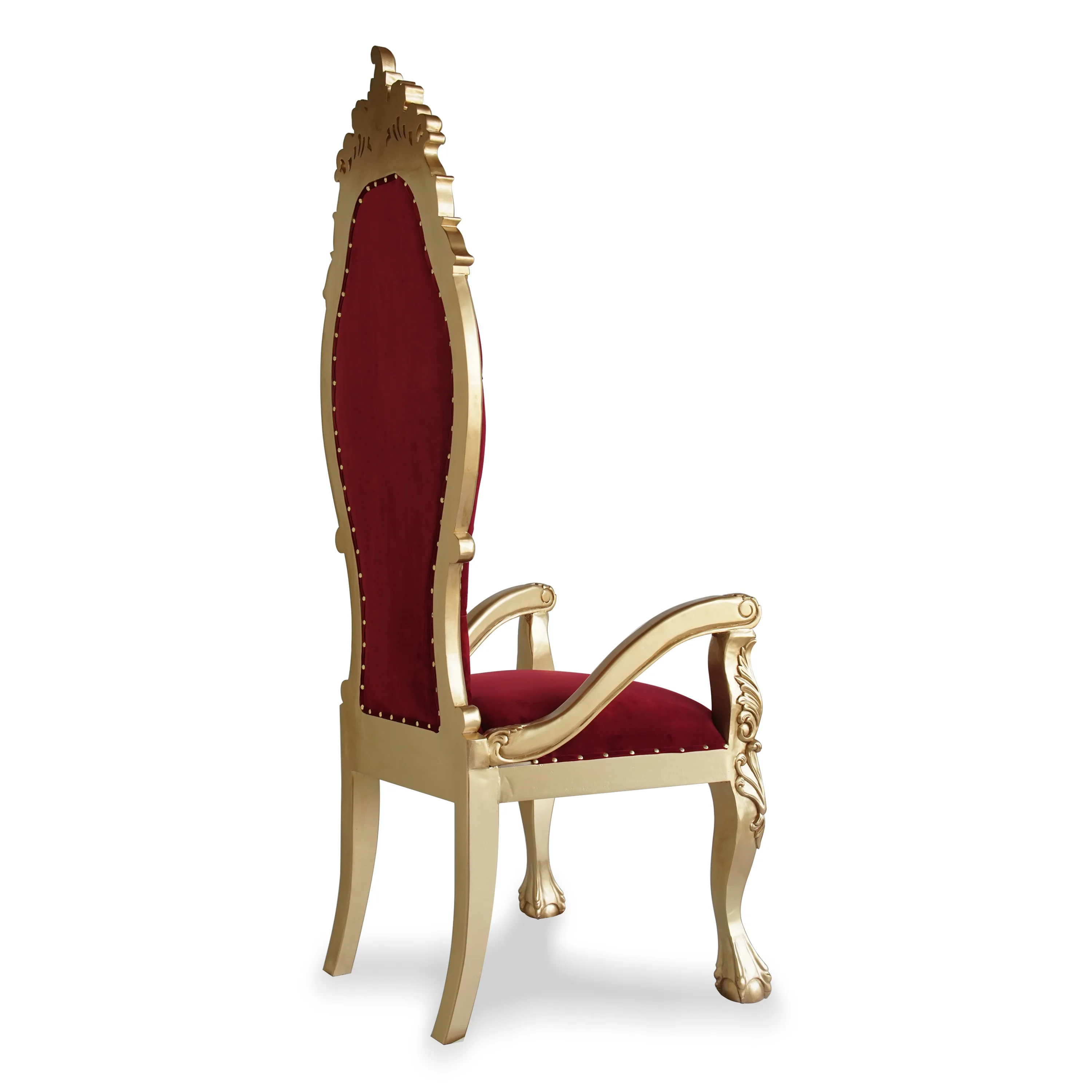 Luxury Red Velvet High Back Throne Chair for Wedding Banquet for Sale in Indonesia for Hotel Event Furniture