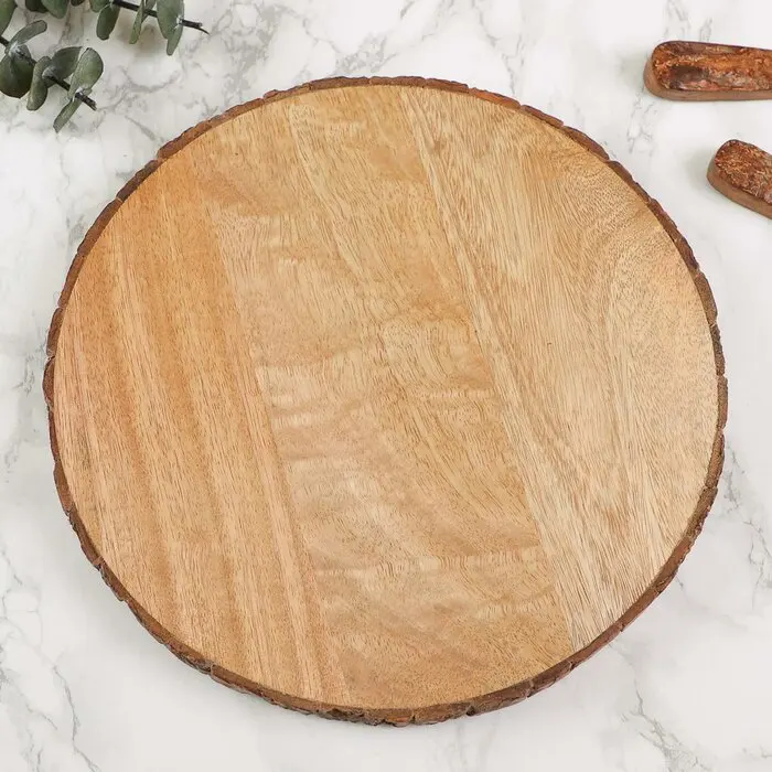 Round Pizza Serving Board Acacia Natural Wooden Round Cutting Board Wooden Chopping Board Wooden Multipurpose Serving Tray