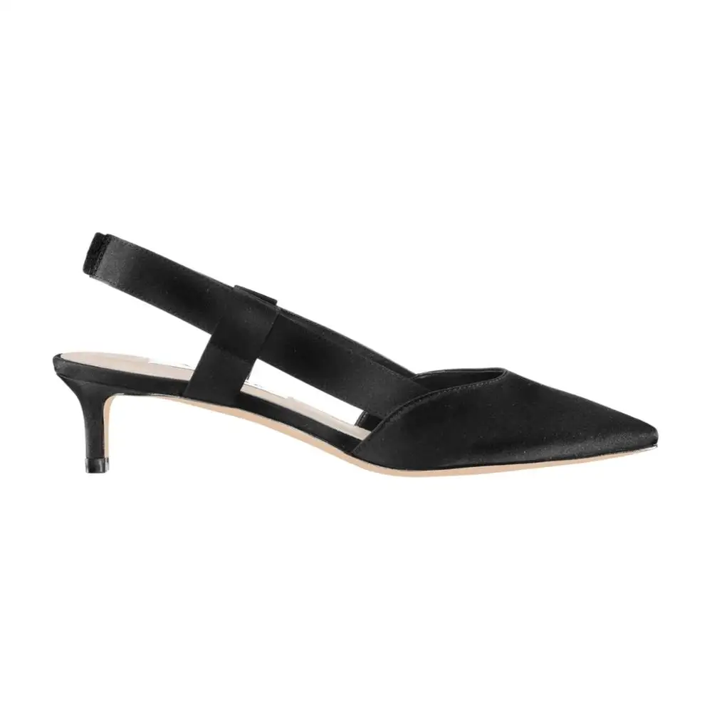 Women beautiful shining upper pointed toe mid heels back elastic band ankle strap sandals shoes