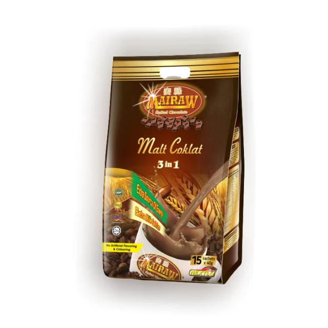 Top Brand Mairaw Malt Chocolate Instant 3 in 1 Powder Drink from Malaysia