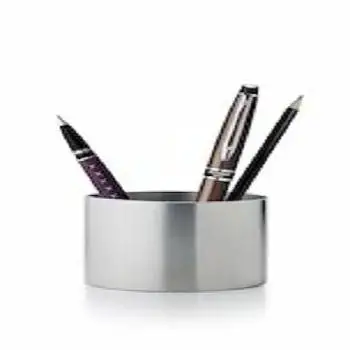 SIMPLE INDUSTRIAL PEN HOLDER STAINLESS STEEL PENCIL HOLDER TABLE STORAGE ORGANIZER BOX PEN HOLDER