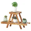 3-tier Acacia wooden plant racks High quality Vietnamese acacia wood gate easy to assemble environmentally friendly