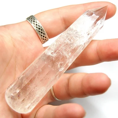 Wholesale Clear quartz crystal 16 faceted massage wands for healing massage bulk gemstone crystal massage wands