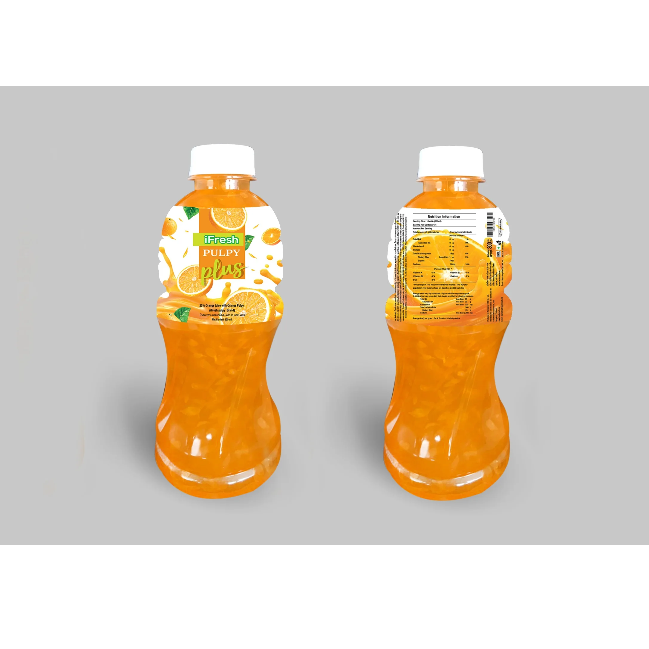 High Quality 12 Months Shell Life iFresh Pulpy Orange Juice With Orange Sacs Export From Thailand