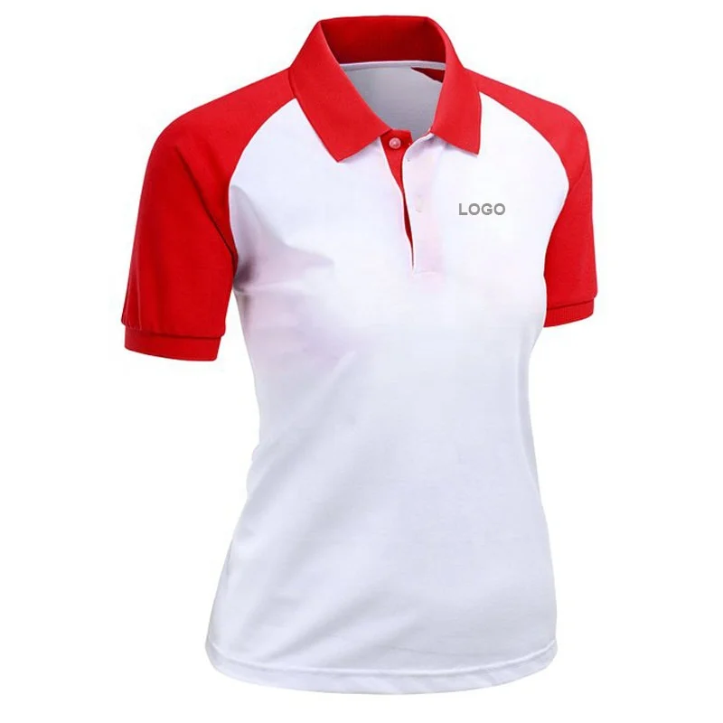 Latest Women golf clothes white navy red ladies sport t-shirts custom polo golf shirts