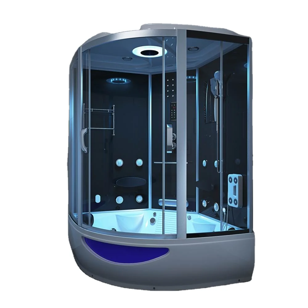 Modern Steam Shower Cabin Tempered Glass  Acrylic Tray  bath tub which is cheap and has massage function