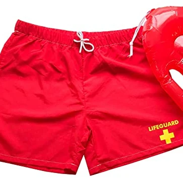 Lifeguard Red Dissolving Swim  Joke Prank Shorts Bachelor Party Stag Do prank Tik tok shorts