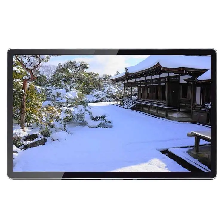 Factory price stage Screen Media Monitor Wall Mounted Signage intelligent split panel with Virtual Finger Touch Projector screen