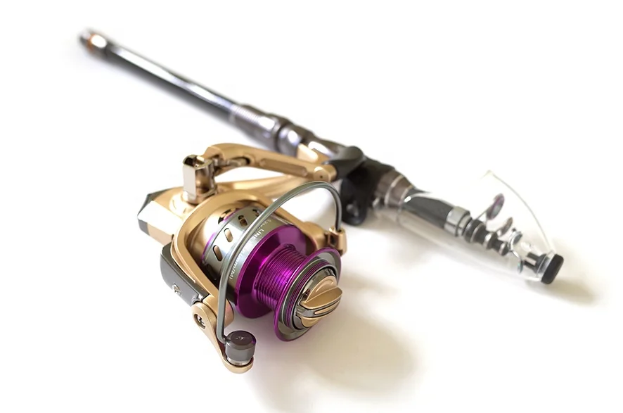 
carbon fiber fishing rod combo including reel, lures and line 