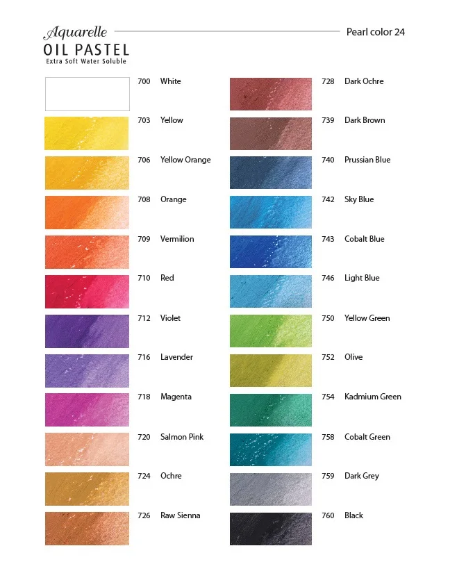 Mungyo Watersoluble Watercolor oil pastels (MAO) 12/24/24MN, Easily blends wet or dry, thins with water for washes