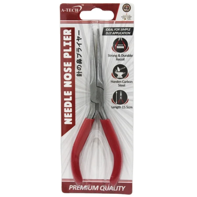 Singapore Hand Tools Harden Carbon Steel Mini Needle Nose Plier With Comfortable Feel Soft Grip Plastic Handles