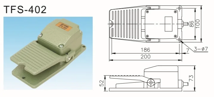 TFS-402 SPDT 1 position 15A/250VAC screw terminals tend foot Switches