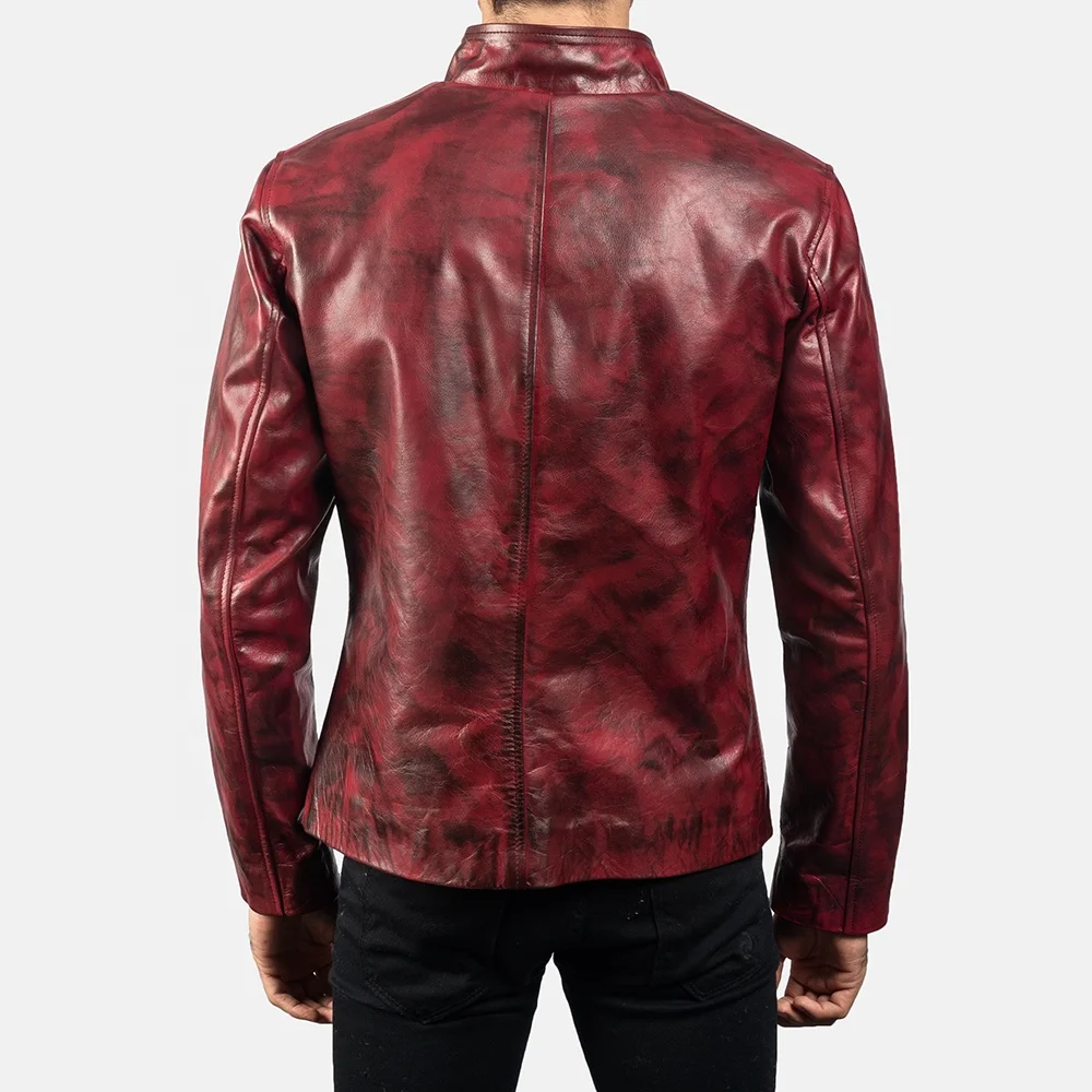 MENS DISTRESSED CASUAL BIKER GENUINE LEATHER JACKET RETRO MOTOR BIKE MOTORCYCLE LEATHER JACKET VINTAGE REAL LEATHER JACKET OEM