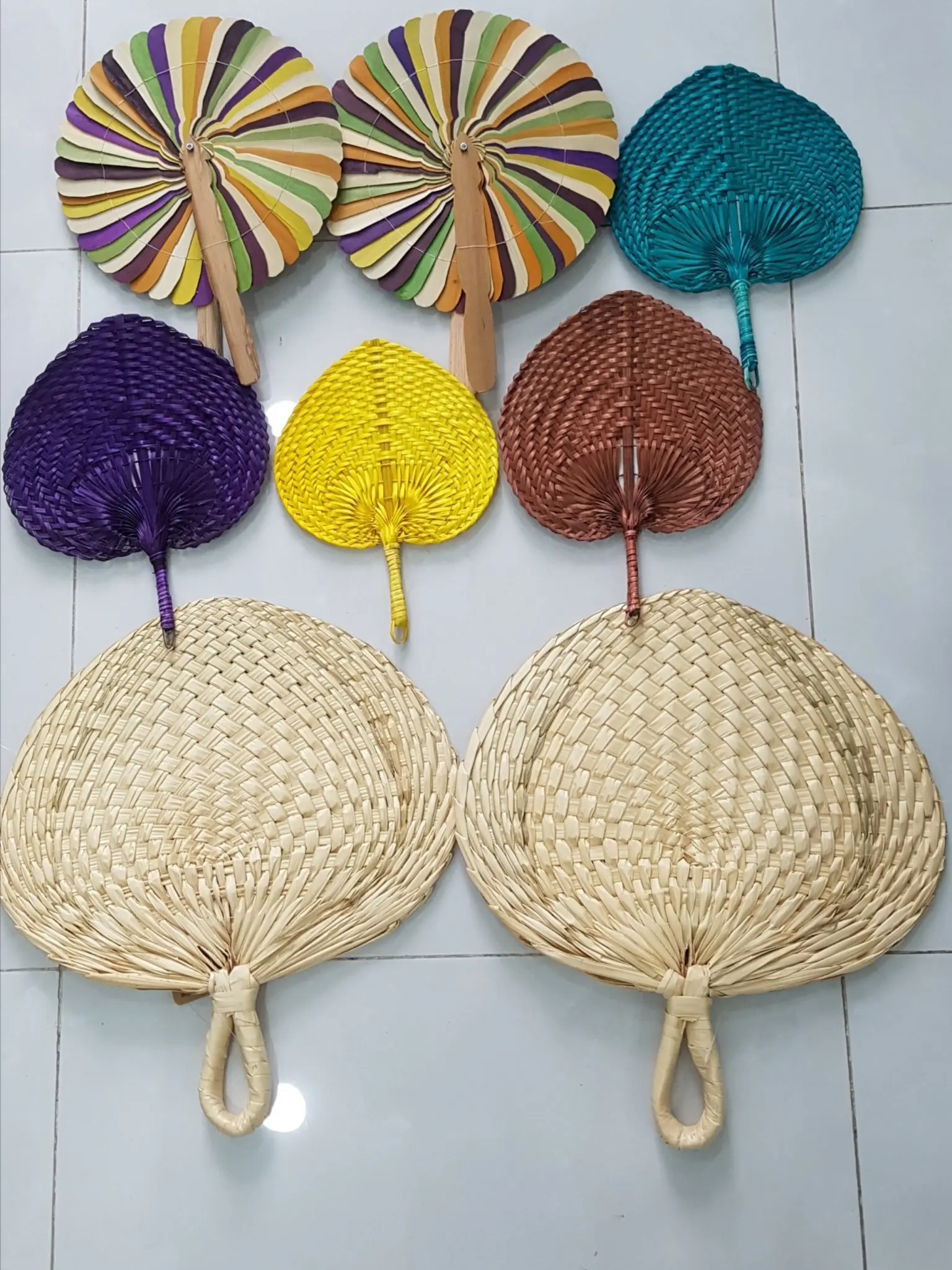 Hand Fan Bamboo Handmade Paint Palm Fan