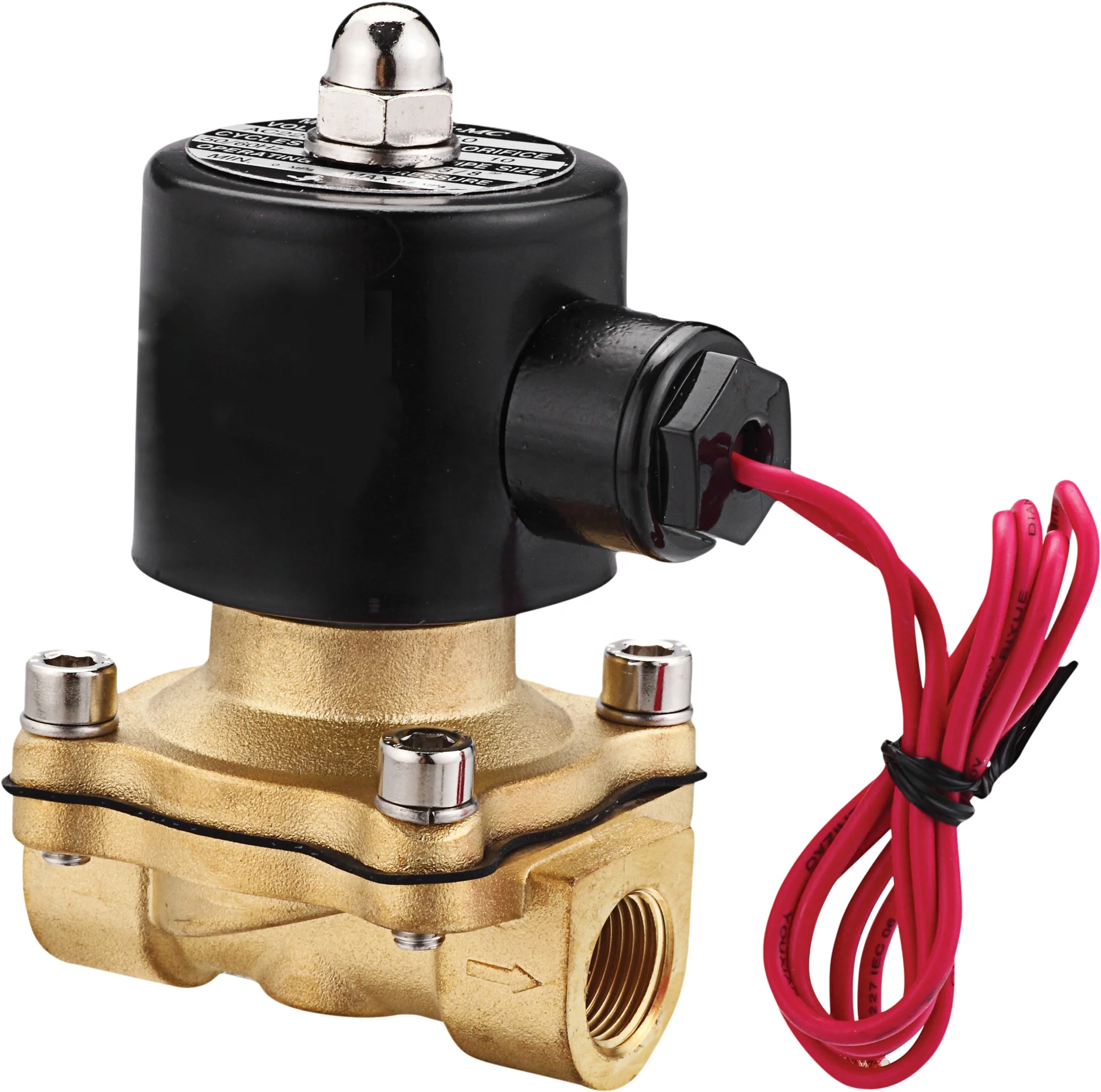 1/2 1' DC 12V 24V Brass Water Solenoid Valve