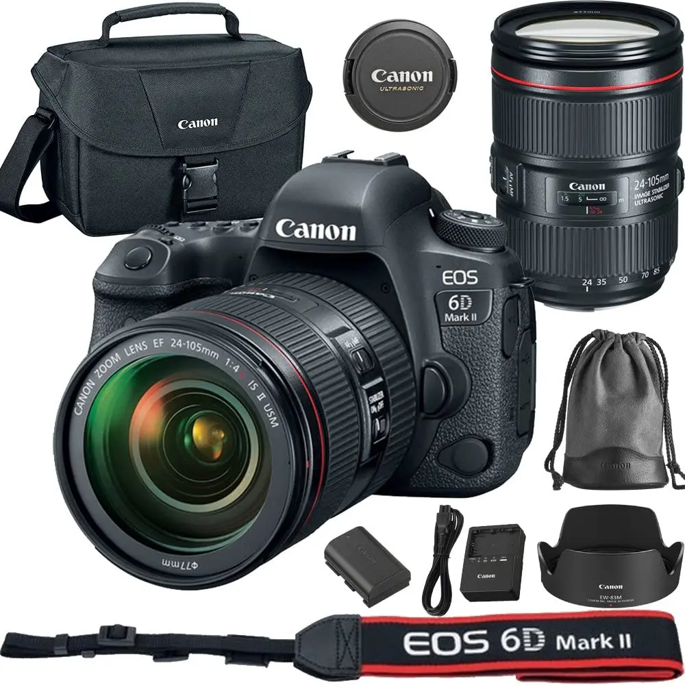 WF Sales for Canon E.O.S 6D Mark II DSLR and mirrorless Camera with EF 24-105mm USM Lens - WiFi Enabled