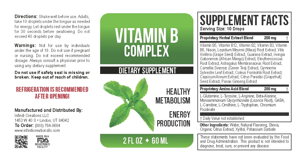 Vitamin B-12 Complex Drops 2 fl oz Healthy Metabolism Energy Premium Quality Dietary Supplement
