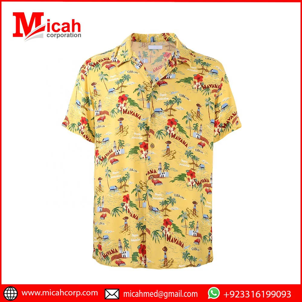 Half White  New Arrival Hawaiian Shirt Customized Style Printed Beach Shirts In Half Sleeves Hawaiian Shirt
