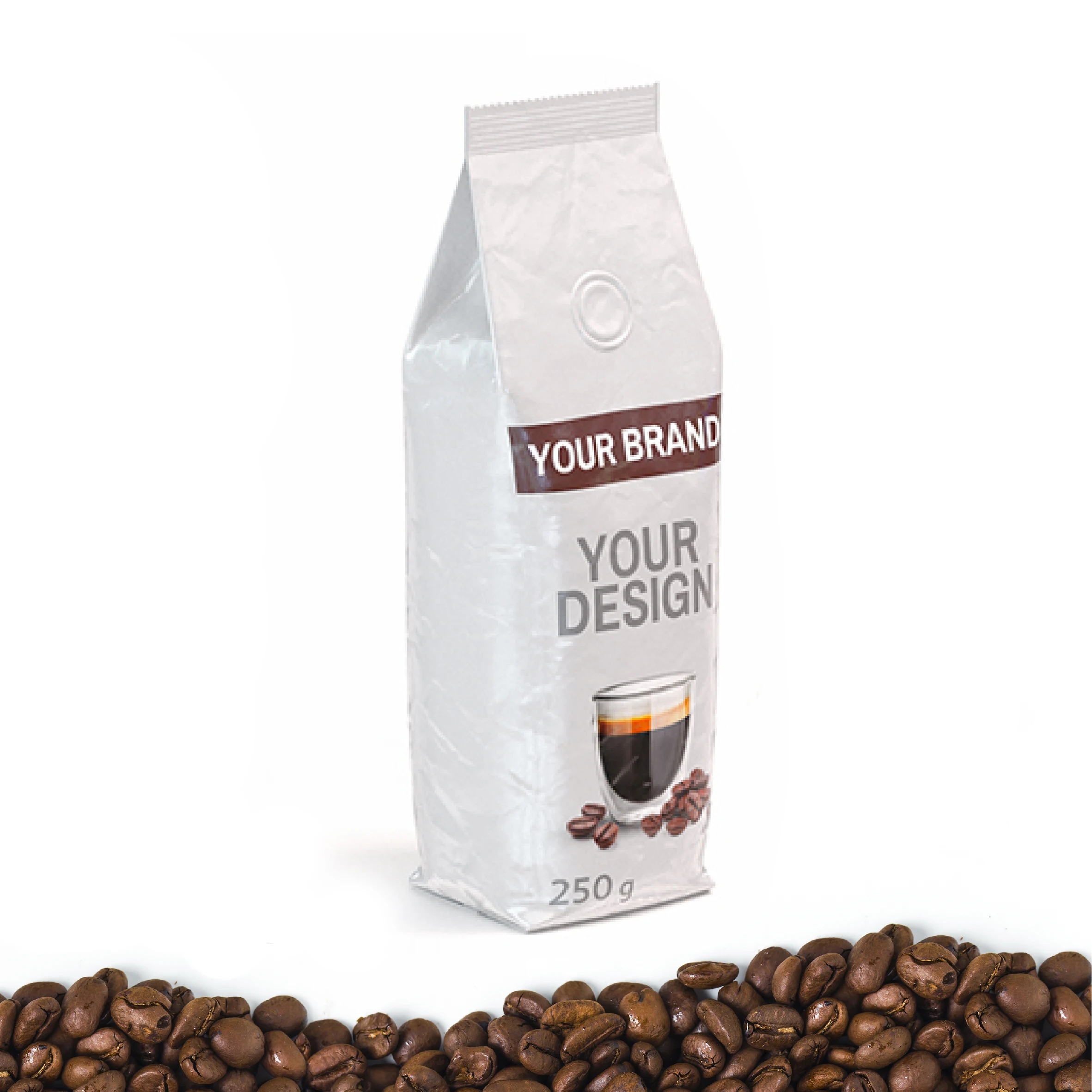 High-end made in Italy 250g exclusive whole beans 70% Arabica coffee blend high top format