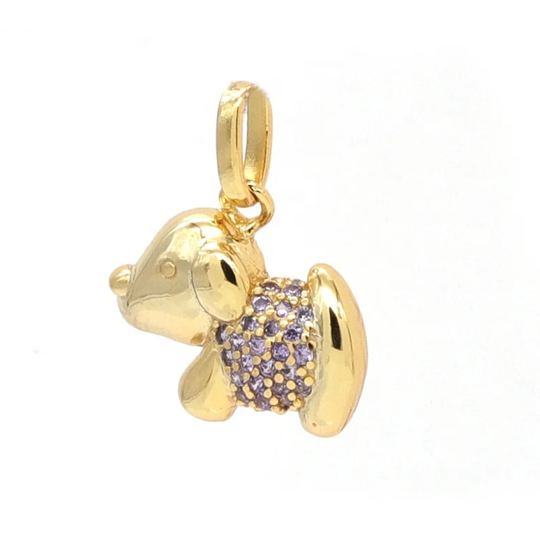 925 Sterling Silver Puppy Dog Jewelry Crystal cubic zirconia necklace pendant Jewelry