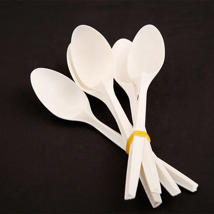 Hot Selling Eco-Friendly Biodegradable Cornstarch Dinner Coffee cream cosmetic Salad  8 Inch Spoon