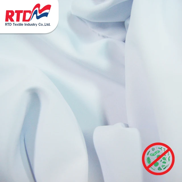RTD Microbrand Fabric 100% Polyester For Uniform Or Medical Textile - White WD1294