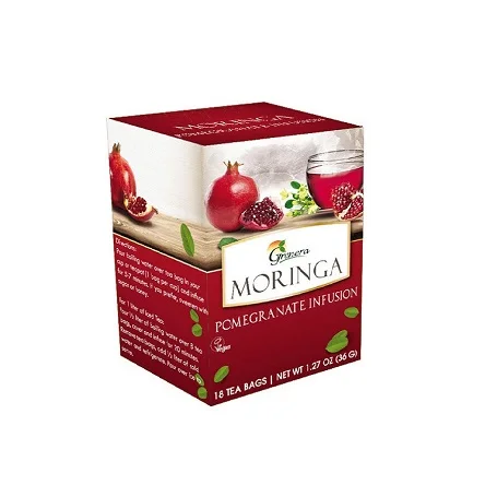 Top Selling Natural Pomegranate Flavor Moringa Herbal Tea 100% Organic Detox Slimming Tea Infusion For Sale
