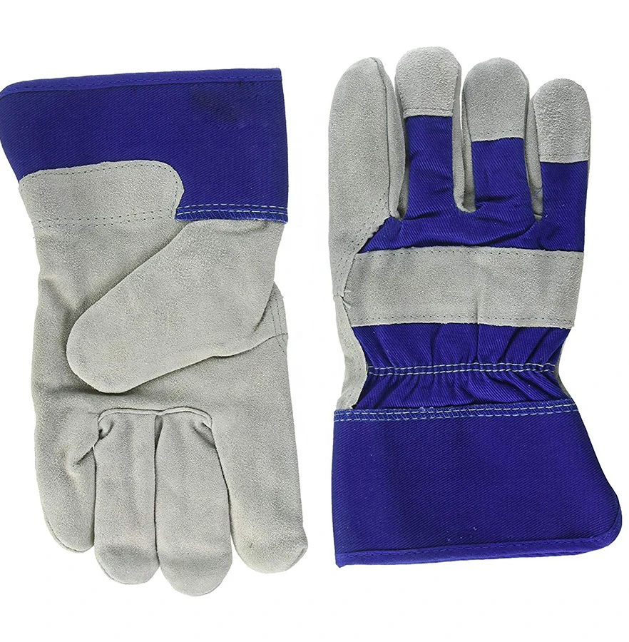 Рабочие перчатки/защитные перчатки из коровьей спилковой кожи задний хлопок внутри флисовая подкладка натуральный белый в различных цветах