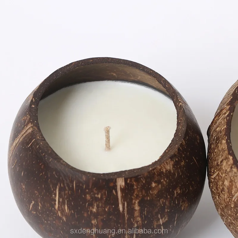 Nature Scented Coconut Shell Candle, Coconut Bowl Candle,   Home Decor