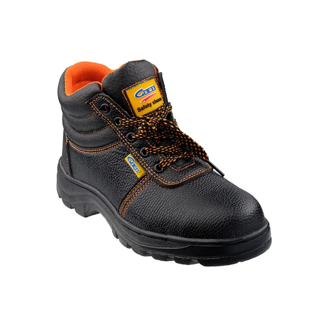 Best Price Black and Orange Color Design Steel Toe Anti Slip Safety Shoes For Construction Workers and Other Sector Field