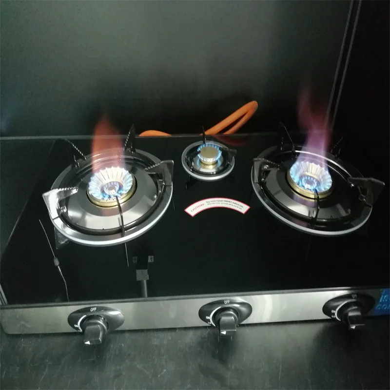 Top Brand Table Gas Stove 3 Burner  Liquefied Petroleum Gas Stove Tempered Glass Easy Clean Gas hob