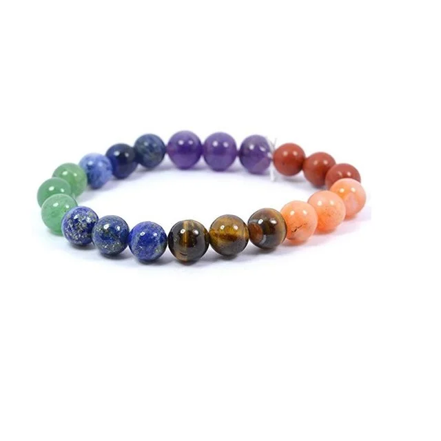 Wholesale Seven chakra bracelet 7 chakra bracelet reiki healing stone smart bracelet crystal craft gemstone agate healing