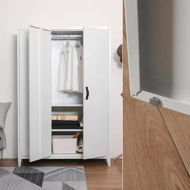 high quality 3 door steel wardrobe design metal clothes cabinet