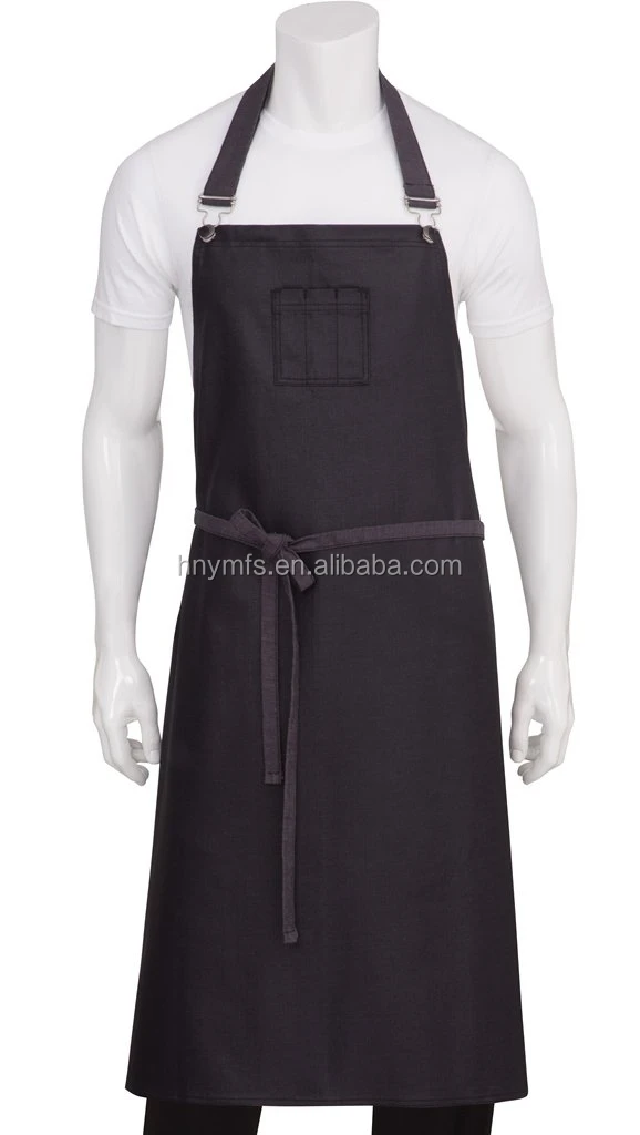 Factory Instock Cheap Price T/C Black  Kitchen Bib Aprons