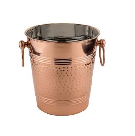 Outdoor Party Decorative Copper Beer Ice Bucket Supplier from India Copper Customized Tabletop Restaurant Wine Ice Bucket Bar
