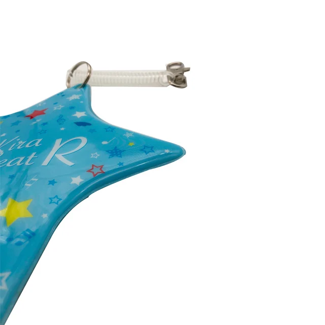 
Customized fashionable soft PVC full color printing special profile ticker holder with spring strap 