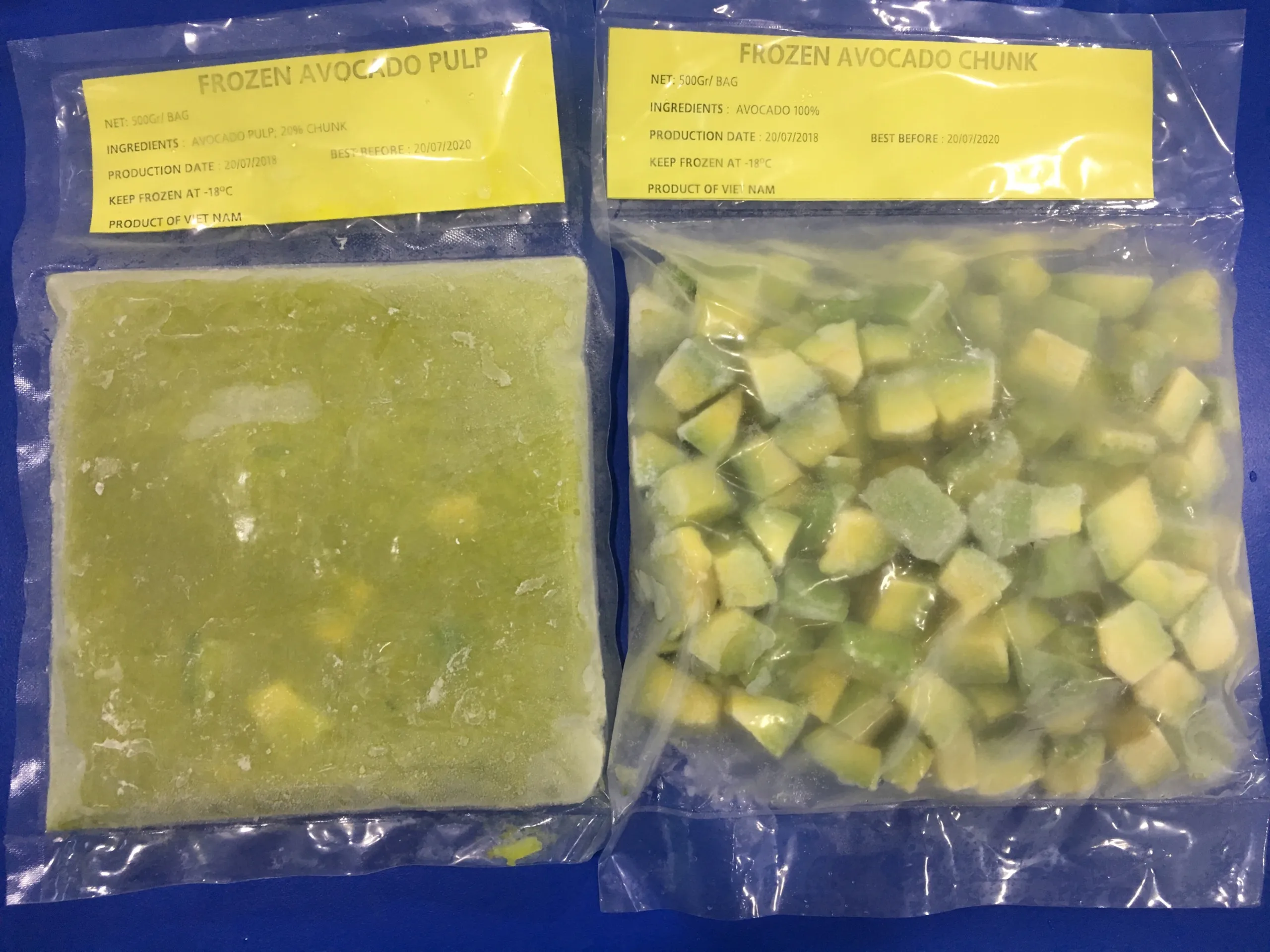 FROZEN AVOCADO PUREE -DICE-CHUNK