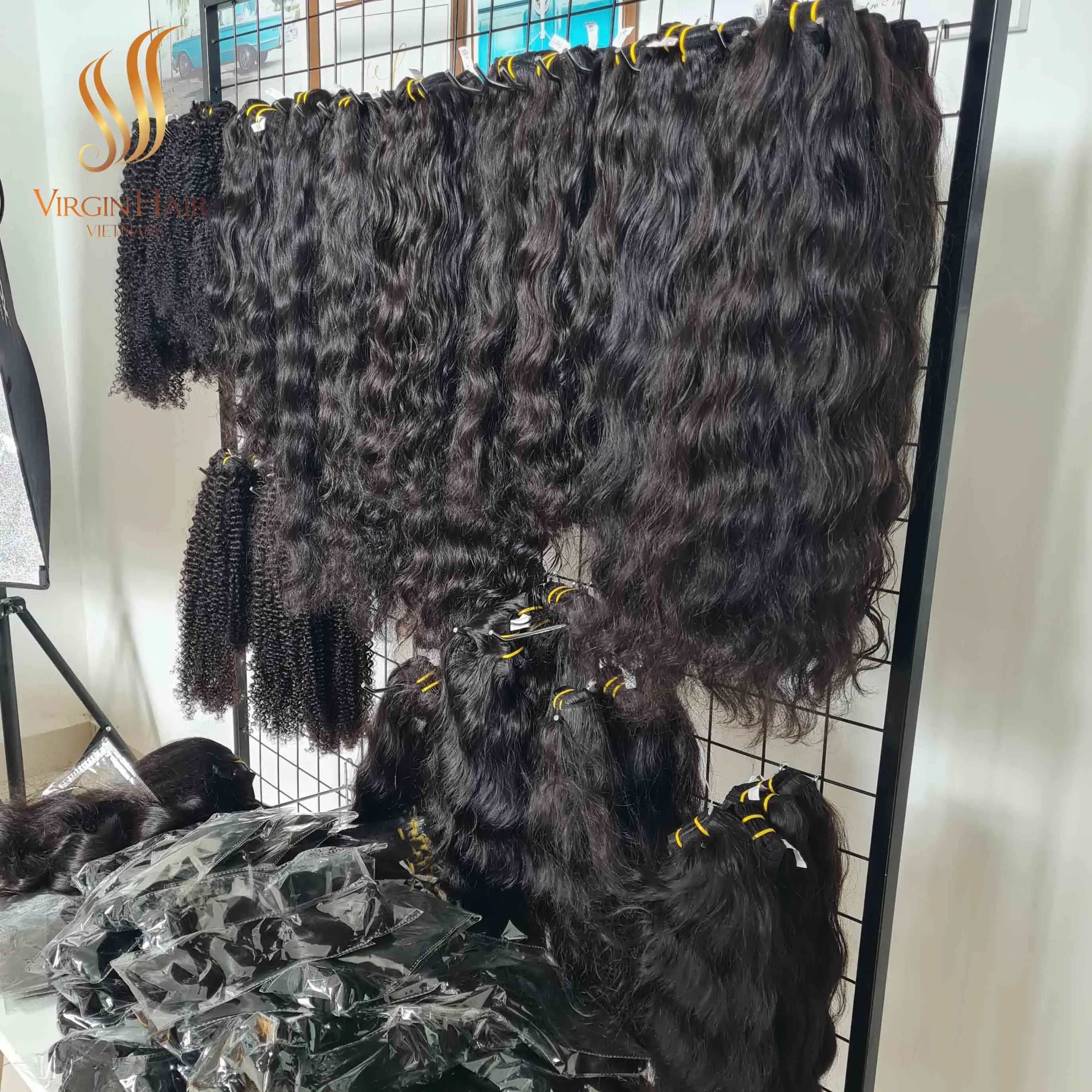 [NATURAL WAVE VIETNAMESE HAIR] High Quality 100% Cuticle Aligned Human Hair Wholesale Price Raw Wavy Unprocessed Hair