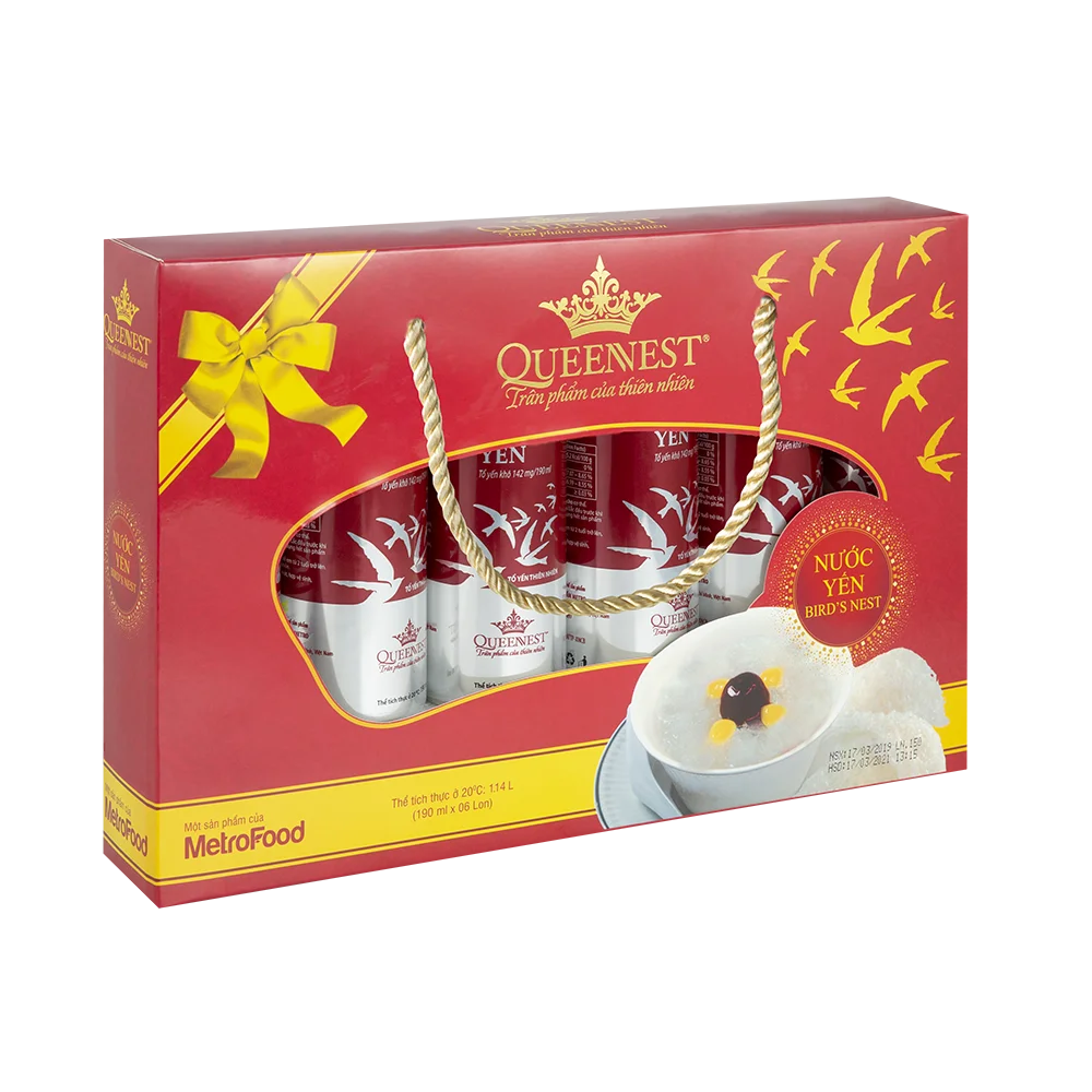 Оригинальный напиток QUEENNEST в виде птичьего гнезда 1% (6 банок x 190 мл) из Вьетнама